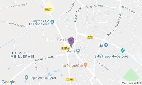 Localisation Banque Populaire Agence de Les Sorinières
