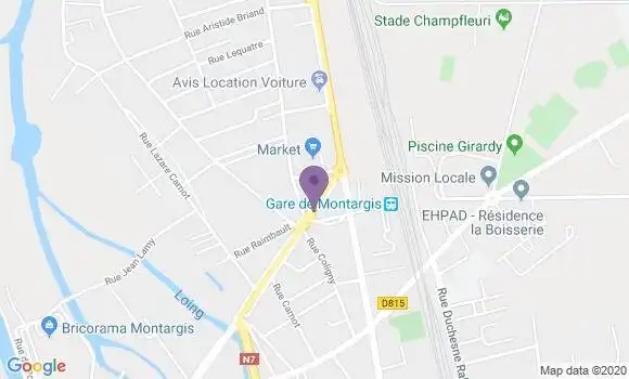 Localisation Banque Populaire Agence de Chalette sur Loing