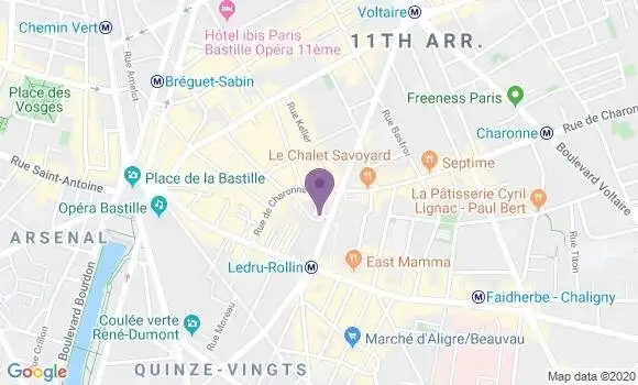 Localisation LCL Agence de Paris Faubourg Saint Antoine