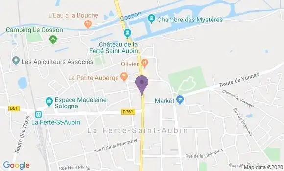 Localisation Banque Populaire Agence de La Ferté Saint Aubin