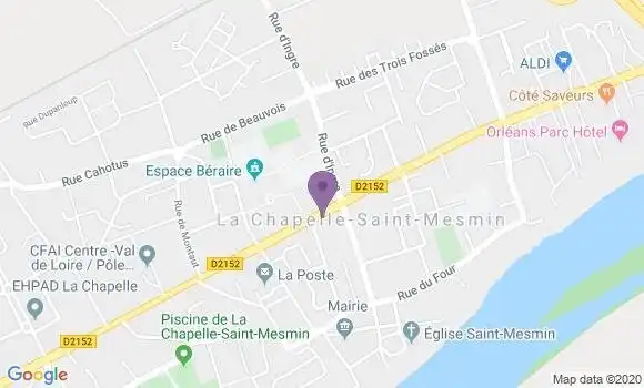 Localisation Banque Populaire Agence de La Chapelle Saint Mesmin