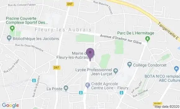 Localisation Banque Populaire Agence de Fleury les Aubrais