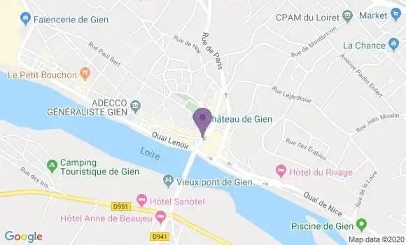Localisation Banque Populaire Agence de Gien