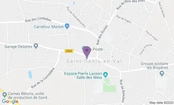 Localisation Banque Populaire Agence de Saint Denis en Val
