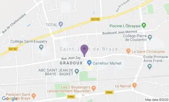 Localisation Banque Populaire Agence de Saint Jean de Braye