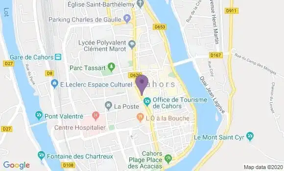 Localisation Banque Populaire Agence de Cahors Gambetta