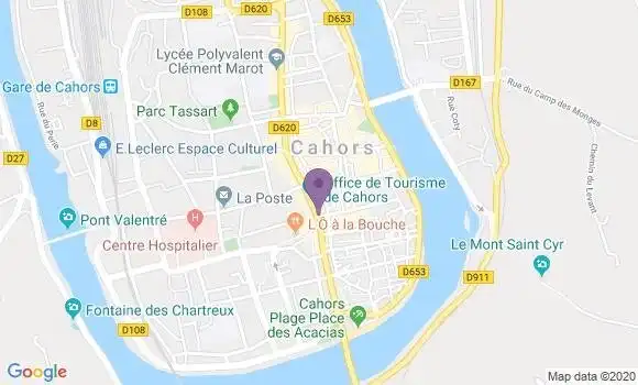 Localisation Banque Populaire Agence de Cahors Place de Gaulle