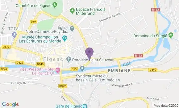 Localisation Banque Populaire Agence de Figeac