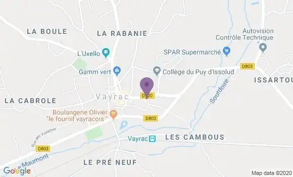 Localisation Banque Populaire Agence de Vayrac