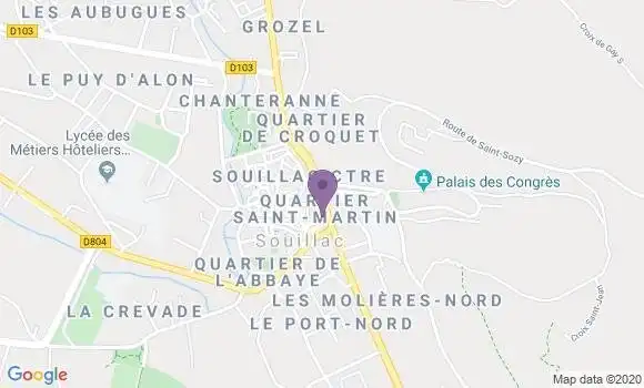 Localisation Banque Populaire Agence de Souillac