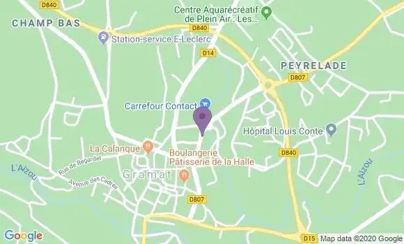 Localisation Banque Populaire Agence de Gramat