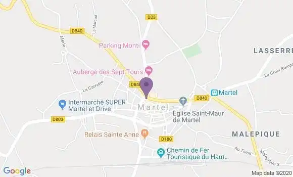 Localisation Banque Populaire Agence de Martel