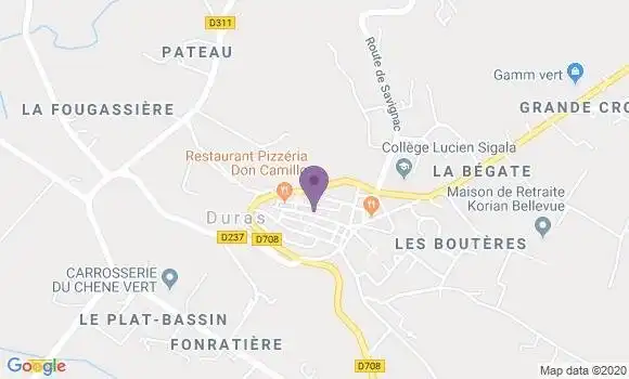 Localisation Banque Populaire Agence de Duras