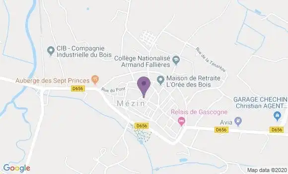 Localisation Banque Populaire Agence de Mézin