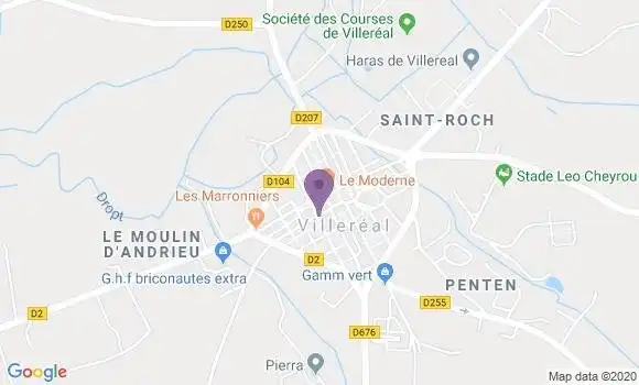 Localisation Banque Populaire Agence de Villeréal