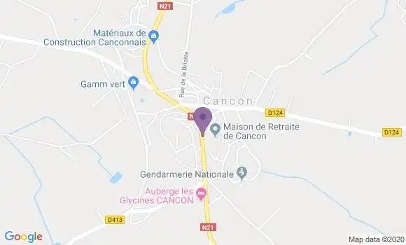 Localisation Banque Populaire Agence de Cancon