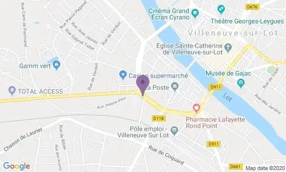 Localisation Banque Populaire Agence de Villeneuve sur Lot Rive Gauche
