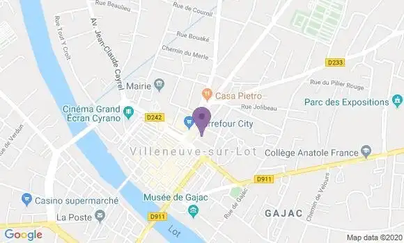 Localisation Banque Populaire Agence de Villeneuve sur Lot