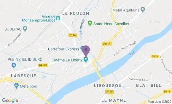 Localisation Banque Populaire Agence de Monsempron Libos