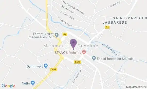 Localisation Banque Populaire Agence de Miramont de Guyenne