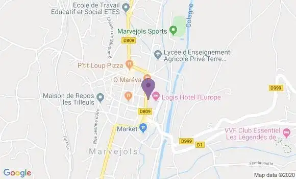 Localisation Banque Populaire Agence de Marvejols