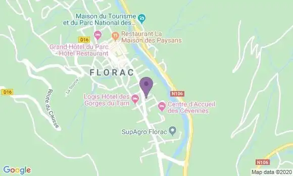 Localisation Banque Populaire Agence de Florac