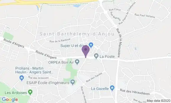Localisation Banque Populaire Agence de Saint Barthélémy d