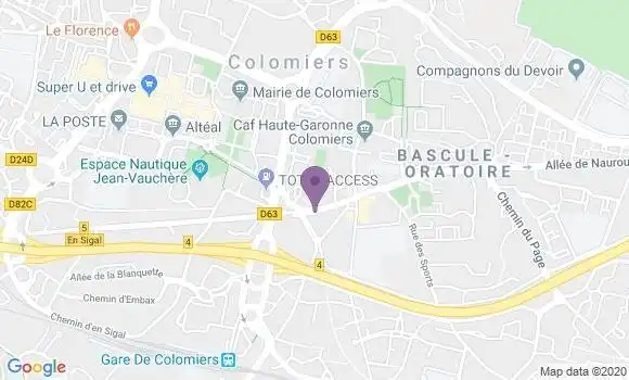 Localisation LCL Agence de Colomiers