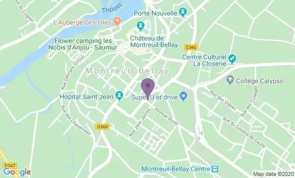 Localisation Banque Populaire Agence de Montreuil Bellay