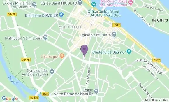 Localisation Banque Populaire Agence de Saumur Volney