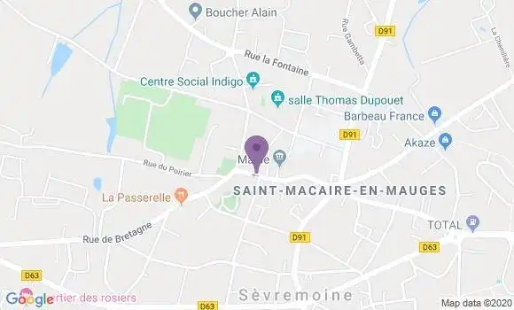 Localisation Banque Populaire Agence de Saint Macaire en Mauges