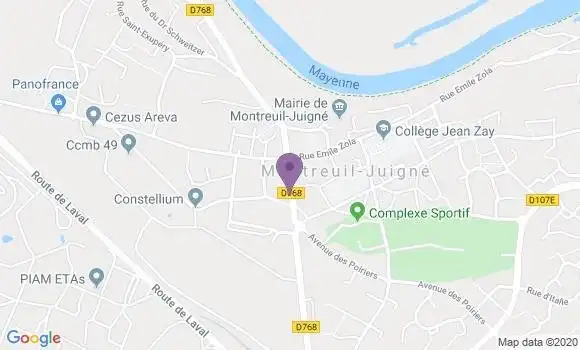 Localisation Banque Populaire Agence de Montreuil Juigné