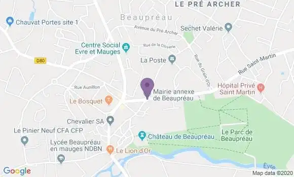 Localisation Banque Populaire Agence de Beaupreau