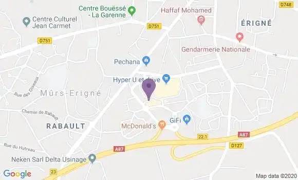 Localisation Banque Populaire Agence de Mûrs Erigné