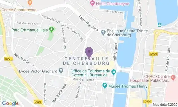 Localisation Banque Populaire Agence de Cherbourg Fontaine