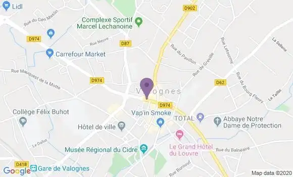 Localisation Banque Populaire Agence de Valognes