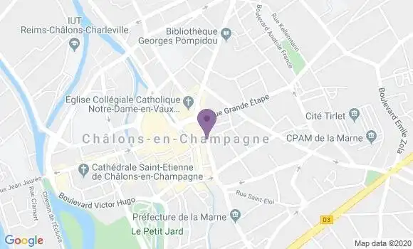 Localisation Banque Populaire Agence de Châlons en Champagne