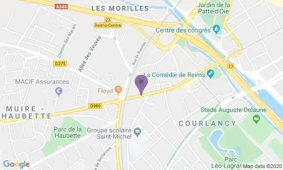 Localisation Banque Populaire Agence de Reims Avenue de Paris