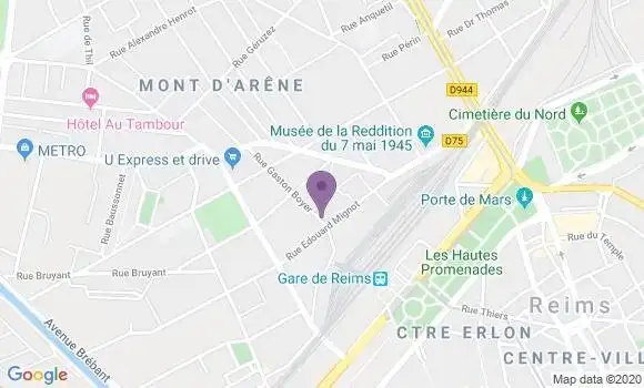 Localisation Banque Populaire Agence de Reims Clairmarais