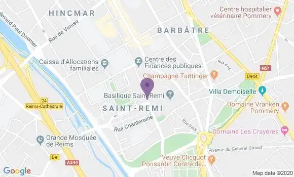 Localisation Banque Populaire Agence de Reims Saint Rémi