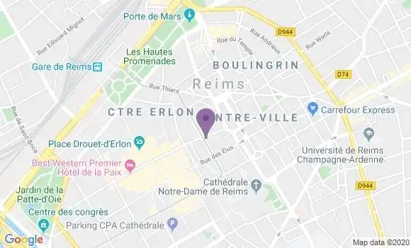 Localisation Banque Populaire Agence de Reims Langlet