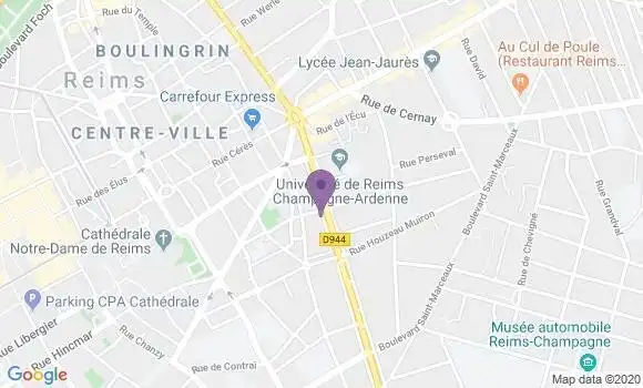 Localisation Banque Populaire Agence de Reims