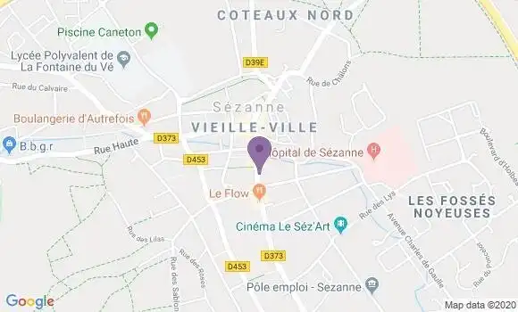 Localisation Banque Populaire Agence de Sézanne