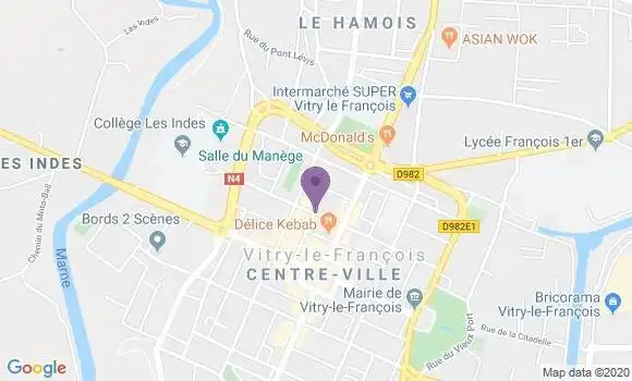 Localisation Banque Populaire Agence de Vitry le François