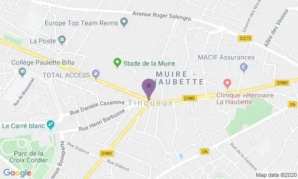Localisation Banque Populaire Agence de Tinqueux