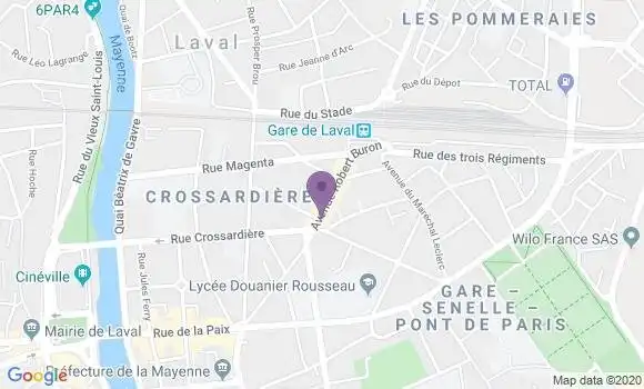 Localisation Banque Populaire Agence de Laval Gare