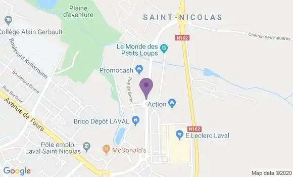 Localisation Banque Populaire Agence de Laval Saint Nicolas