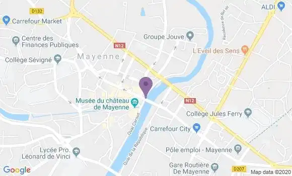 Localisation Banque Populaire Agence de Mayenne