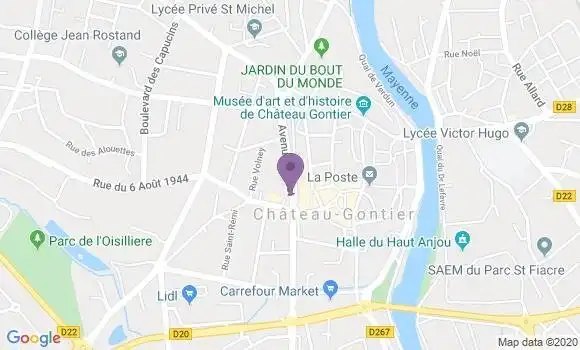 Localisation Banque Populaire Agence de Château Gontier