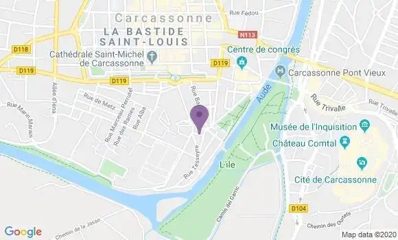 Localisation Société Générale Agence de Carcassonne